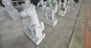 铜陵芝麻白雕刻 十二生肖 异形雕刻