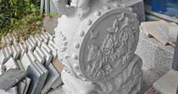 铜陵芝麻白抱鼓石 庭院抱鼓石