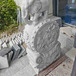 铜陵芝麻白抱鼓石 庭院抱鼓石