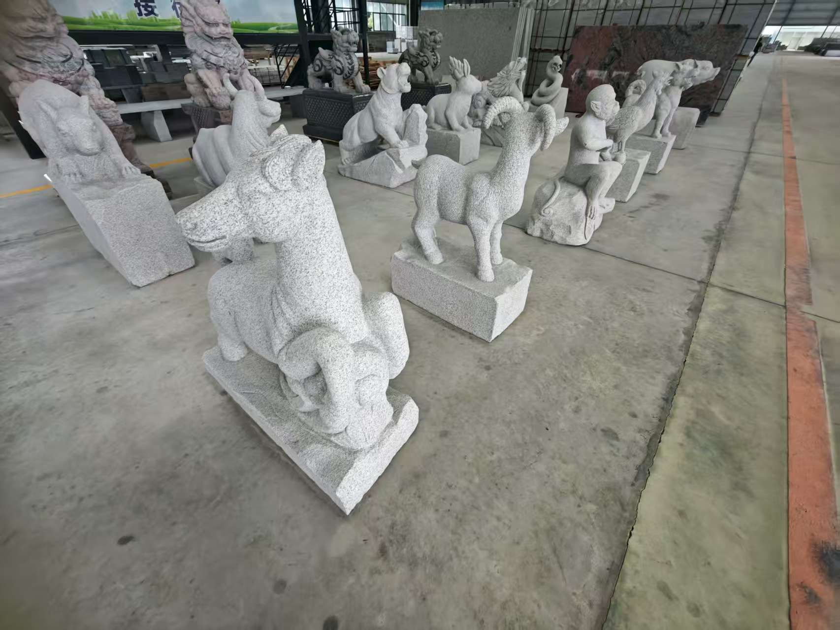 铜陵芝麻白雕刻 十二生肖 异形雕刻