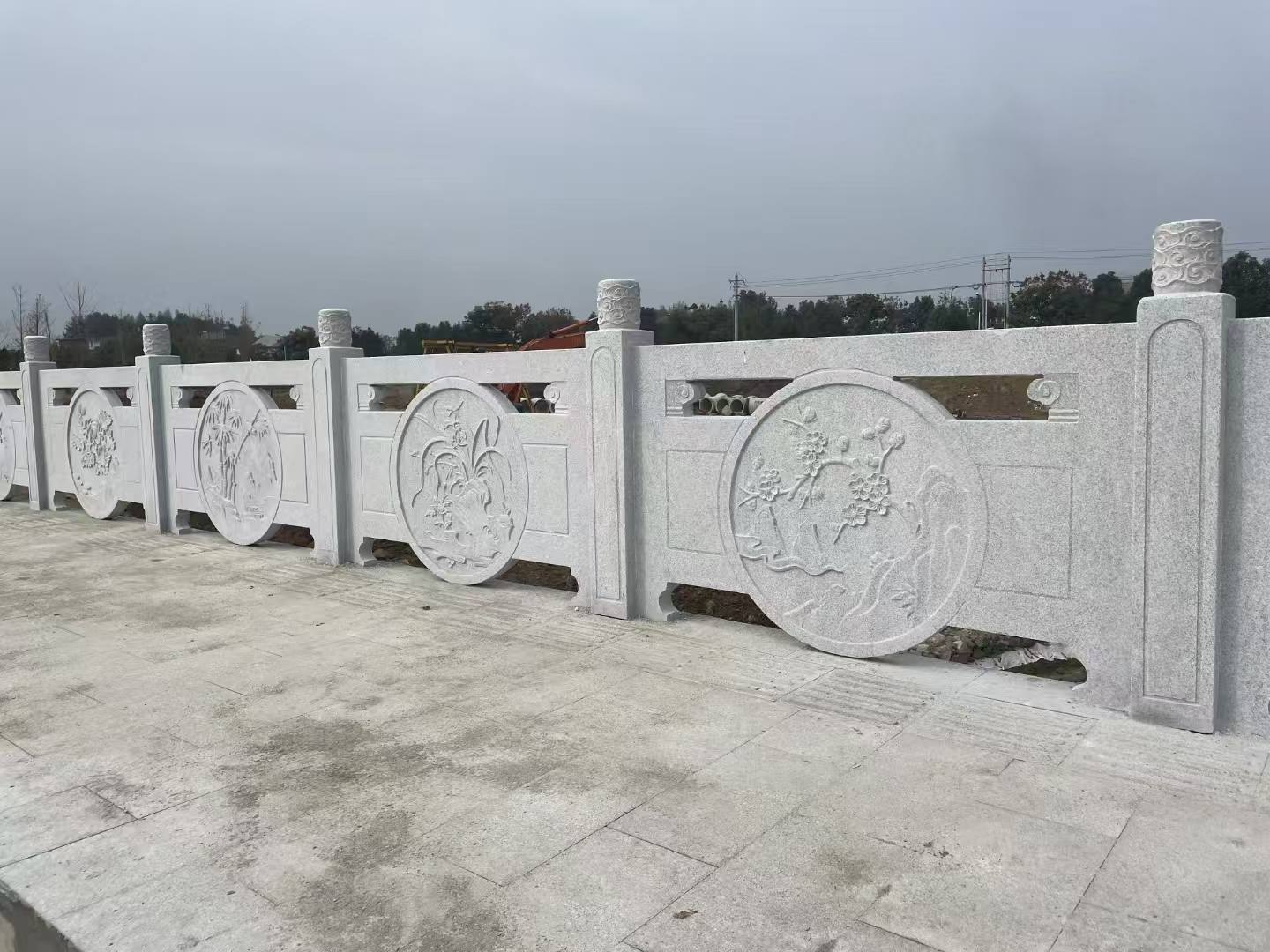 铜陵芝麻白河道栏杆 石材栏杆